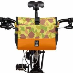 Chrome Doubletrack Handlebar Bag 5L Yellow Green Brown -Cycle Pack Shop chr bg 328 dkmo 004