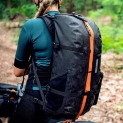 Ortlieb Atrack BP 25L Backpack Matte Black Orange -Cycle Pack Shop ort r7100 005