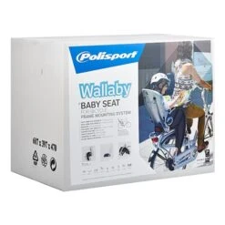 Polisport Wallaby FF Frame Mounted Baby Carrier Dark Grey Silver -Cycle Pack Shop ps 8633200002 002 1